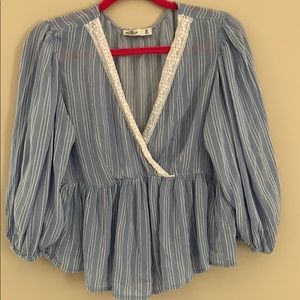 Hollister peplum striped top